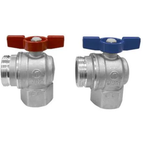 Coppia valvole di intercettazione a gomito per collettore di distribuzione ø11/4"x1" VALSIR