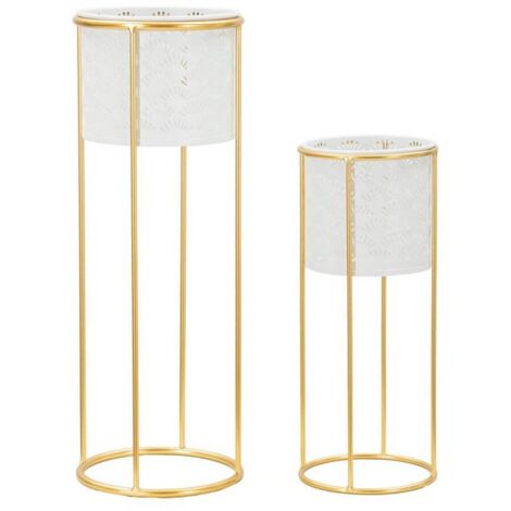 CHARME1921 Coppia Vasi Bianchi cm Ø 17X46 - 14X34 - WHITYOPPIA