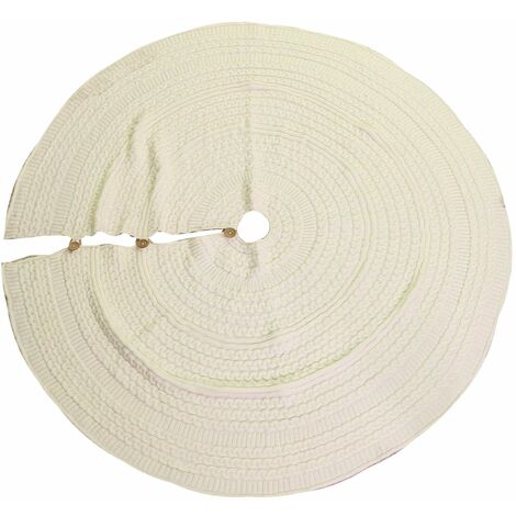 Copri base Albero di Natale in Tessuto maglia crema cm Ø112xh0,5