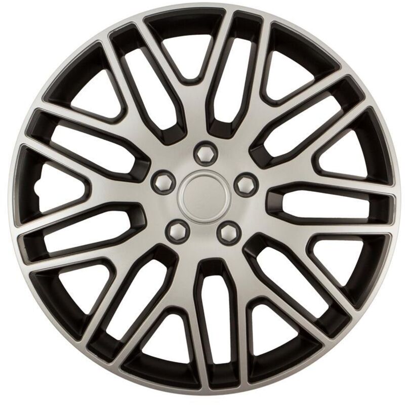 Set 2 copri cerchi dakar silver & black da 14