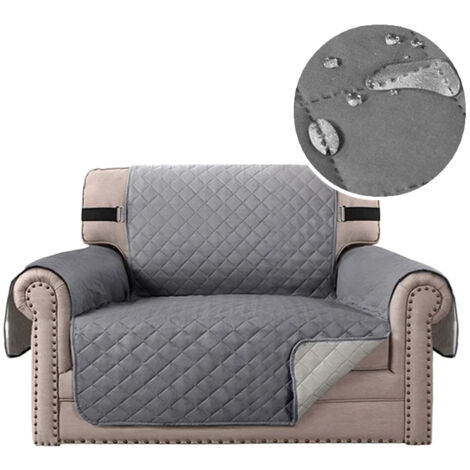 COPRI DIVANO per divano 1 posto 53cm IMPERMEABILE GRIGIO trapuntato