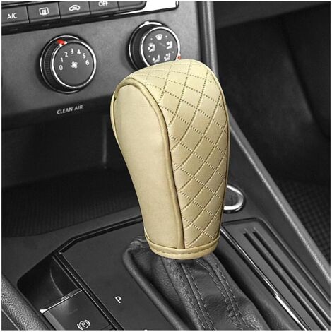 Copri leva del cambio in pelle con ricamo a rombi, copri pomello del cambio resistente per la protezione della leva del cambio, copri leva del cambio universale per auto, accessorio per interni auto a