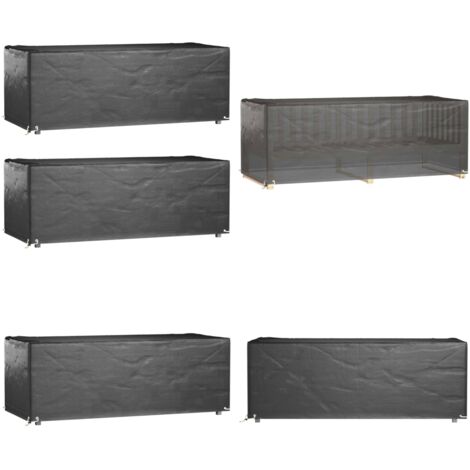Copri Mobili Giardino 2pz 8 Occhielli 192x82x65cm Rettangolare - Protezione per mobili da esterno - Telo per patio