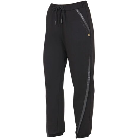 Copri pantaloni da donna in morbido pile misto cotone con apertura laterale: L, Blu
