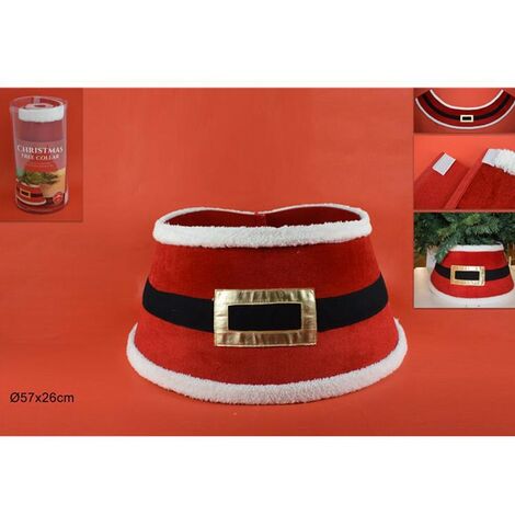 Copri piede base per albero di natale tappetino rosso pelliccia da decorazioni