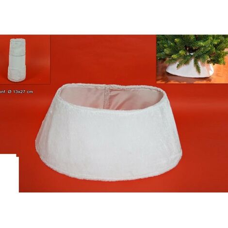 Copri piede base tappeto per albero di natale decorazioni bianco pelliccia rigido
