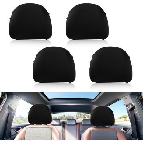 Copri poggiatesta auto universale lavabile copri poggiatesta auto copri poggiatesta auto copri poggiatesta per tutte le auto SUV camion Jeep 4 pezzi nero