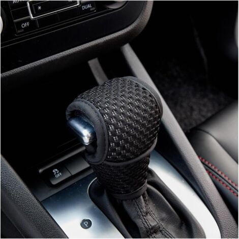 Copri pomello del cambio, copertura protettiva traspirante per pomello/leva del cambio, copri leva del cambio automatico antiscivolo e antigraffio, ricambio universale per auto (nero, standard).