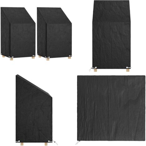 Copri Sedie Giardino 2pz 8 Occhielli 65x65x80/120cm Polietilene - Copertura da giardino - Protezione da sole