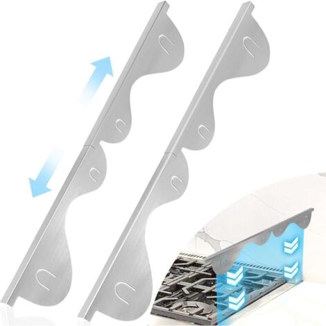 Copri-spazio per piano cottura, in acciaio inox, 2 pezzi, regolabili per adattarsi agli spazi laterali del piano cucina, da 35,1 cm a 70,8 cm - Argento