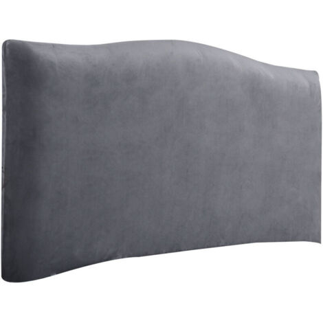Copri testiera elasticizzata KZQ - 150 cm - per testiera 140-170 cm, grigio