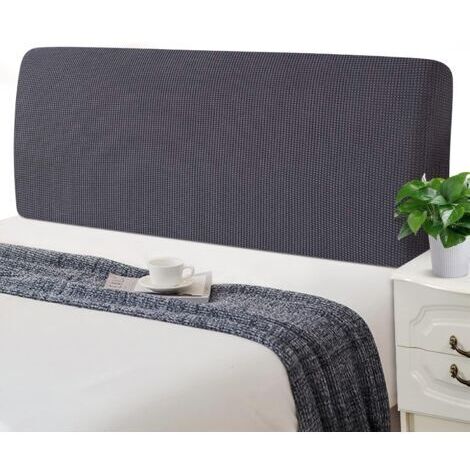 Copri testiera elastico semplice e moderno, copri testiera spesso, lavabile, lana spessa, antipolvere, jacquard, adatto per letto matrimoniale 170-190 cm (1,8 m, grigio scuro)