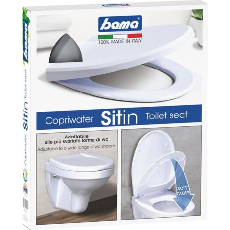 COPRI WATER SIT IN CON CHIUSURA SOFT CLOSE COLORE BIANCO ADATTABILE A DIVERSE FORME