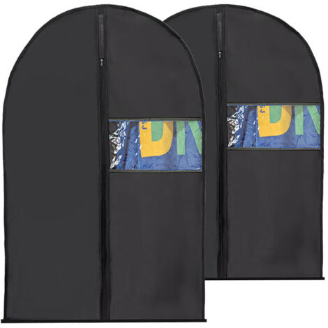 Copriabiti 60 x 100 CM Confezione da 2, Copriabiti impermeabile e antipolvere con cerniera, Copriabiti da appendere per riporre camicie, abiti, cappotti, vestiti
