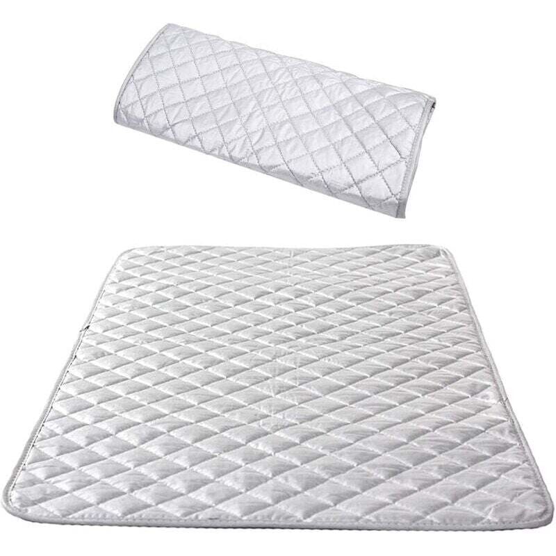 Image of Copriasse da stiro isolante, tavolo da stiro a vapore, tappetino da stiro portatile in cotone per lavatrice, asciugatrice, viaggio, casa, 48-85 cm (1