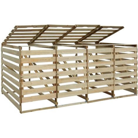 Copribidone Quadruplo in Legno di Pino Impregnato 240 L