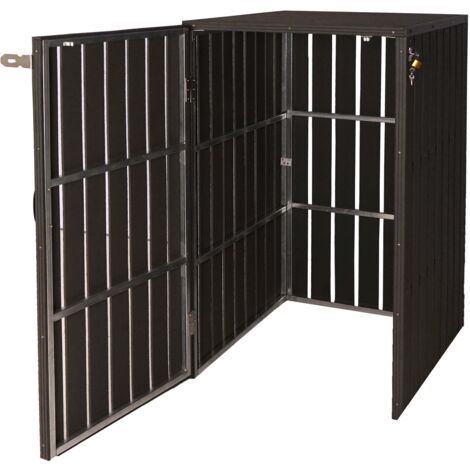 Copribidoni per contenitori da 80 a 240 litri 115x77x97 cm acciaio e WPC antracite 040008248