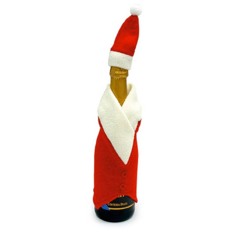 Image of Copribottiglia Con Cappello Rosso Vestito Per Bottiglie Con Cappellino Natale - - Trade Shop Traesio