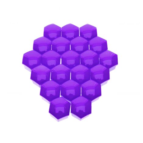 Copribulloni per cerchi viola da 19 mm + estrattore, 20 pezzi.