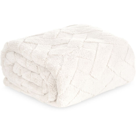 COPRICOPERTA EUROFIRANY FLANO D91 MOTIVO CARO 70X160CM CREMA
