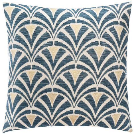 Copricuscino Chiara in ciniglia blu 40x40cm - Atmosphera créateur d'intérieur