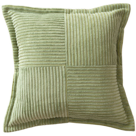 Copricuscino per divano 45x45 cm, set di 2 federe in velluto a coste verde con stampa a croce, decorazione per camera da letto e soggiorno.