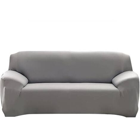 L&H-CFCAHL Copridivano 3 posti 195-230 cm - Elasticizzato con braccioli - Grigio - Set di 2 copricuscini - Universale