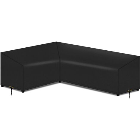 Copridivano Angolare Esterno 300x300cm Nero - Copertura Impermeabile Per Divani A L - Foto 10