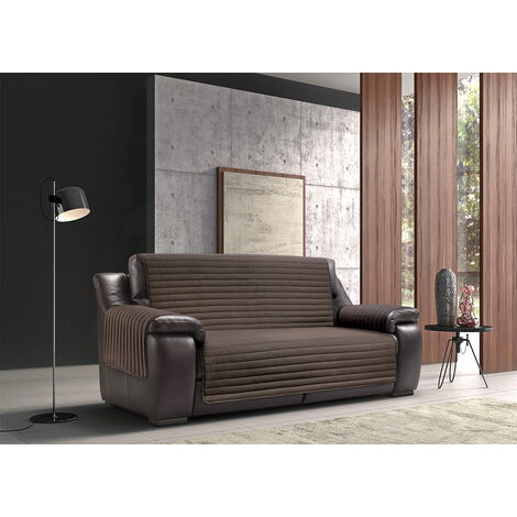 Copridivano Antimacchia Trapuntato Modello Sof&agrave Marrone-Beige, misura2 PosticoloreMarrone-Beige