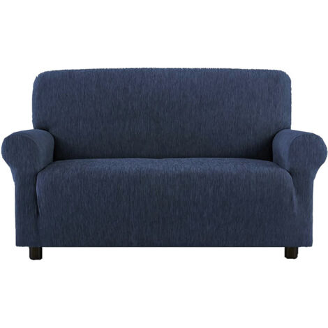Copridivano Blu Unito Elasticizzato New York, Antigraffio, per Divani con Braccioli, Telo Divano Universale, Made in Italy Divano 3/4 posti cm. 160-230