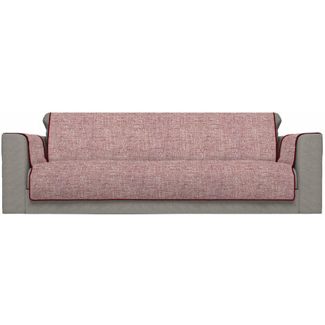 Copridivano con Copri Braccioli Seduta 230 cm in Poliestere Bordeaux