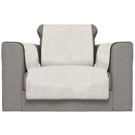 Copridivano con Copri Braccioli Seduta 60 cm in Poliestere Beige