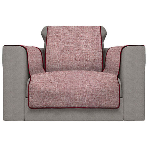 Copridivano con Copri Braccioli Seduta 60 cm in Poliestere Bordeaux