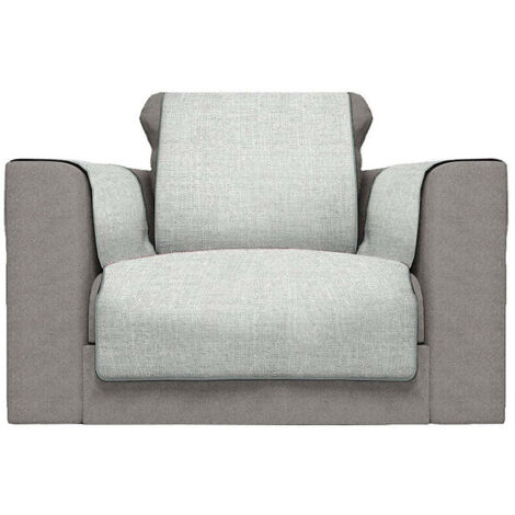Copridivano con Copri Braccioli Seduta 60 cm in Poliestere Grigio