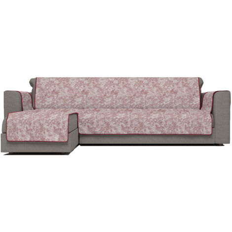 Copridivano con Penisola Sinistra Seduta 190 cm in Poliestere e Cotone Bordeaux