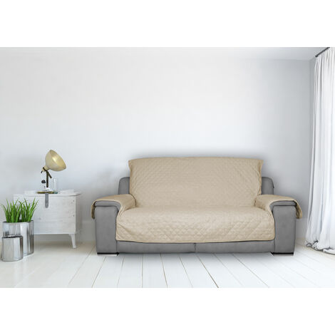 Copridivano Copripoltrona Trapuntato Antimacchia In Tinta Unita Willy Beige, misura3 PosticoloreBeige