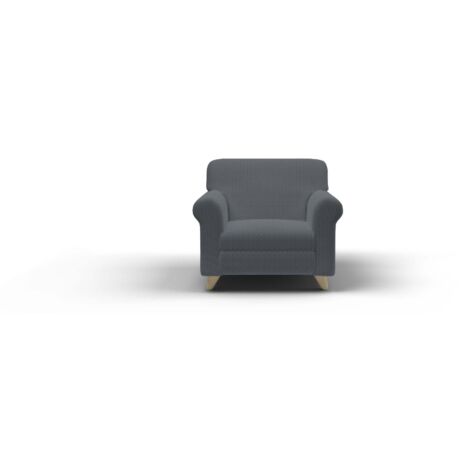 Copridivano Elasticizzato 1 Posto in Poliestere e Cotone Fashionable Grigio Scuro