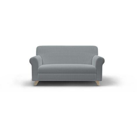 Copridivano Elasticizzato 2 Posti in Poliestere Iris Grigio Chiaro