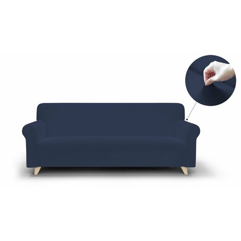 Copridivano Elasticizzato 3 Posti in Poliestere Dahlia Blu Scuro