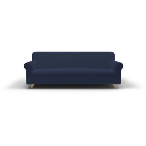 Copridivano Elasticizzato 3 Posti in Poliestere e Cotone Fashionable Blu Scuro