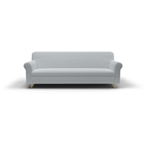 Copridivano Elasticizzato 3 Posti in Poliestere e Cotone Fashionable Grigio Chiaro