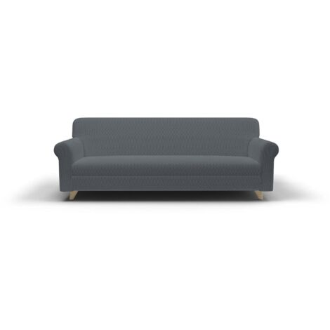 Copridivano Elasticizzato 3 Posti in Poliestere e Cotone Fashionable Grigio Scuro