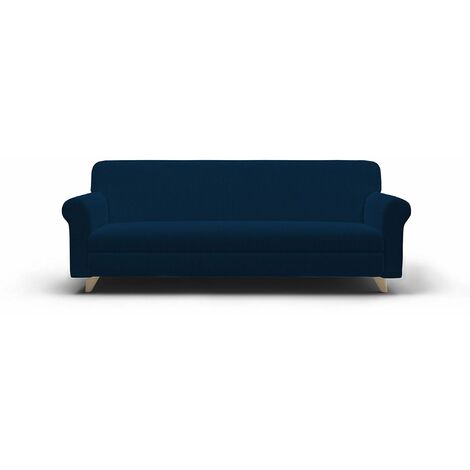 Copridivano Elasticizzato 3 Posti in Poliestere Iris Blu Scuro
