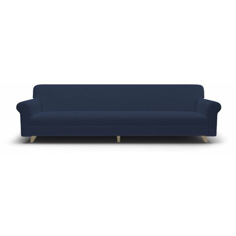 Copridivano Elasticizzato 4 Posti in Poliestere e Cotone Fashionable Blu Scuro