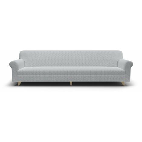 Copridivano Elasticizzato 4 Posti in Poliestere e Cotone Fashionable Grigio Chiaro