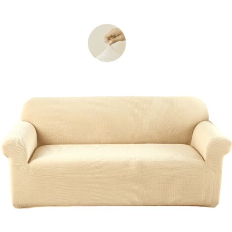Copridivano elasticizzato, copridivano a 3 posti, 185-230 cm, beige, copridivano universale elastico, copridivano per soggiorno, camera da letto