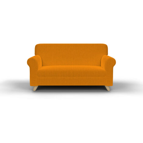 Copridivano Elasticizzato in Tessuto Arancio 2 Posti