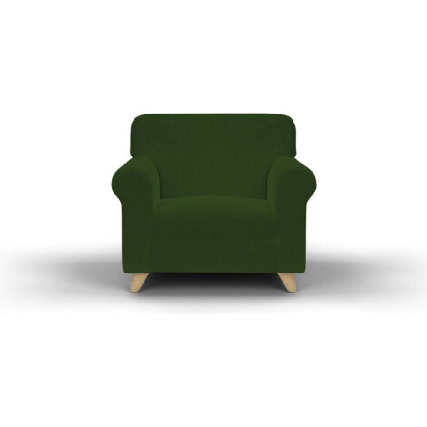 Copridivano Elasticizzato in Tessuto Verde Scuro 1 Posto