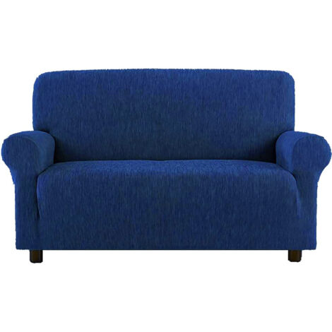 Copridivano Fashion Blu Elasticizzato New York, Antigraffio, per Divani con Braccioli, Telo Divano Universale, Made in Italy Divano 7 posti cm. 520-600
