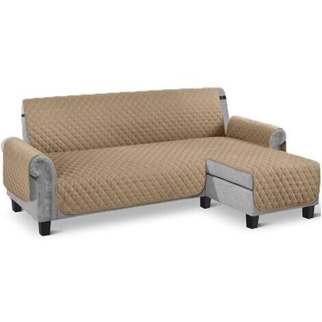 Copridivano impermeabile e antiscivolo, ideale per famiglie con animali domestici, colore sabbia, larghezza 200 cm, lunghezza 150 cm.